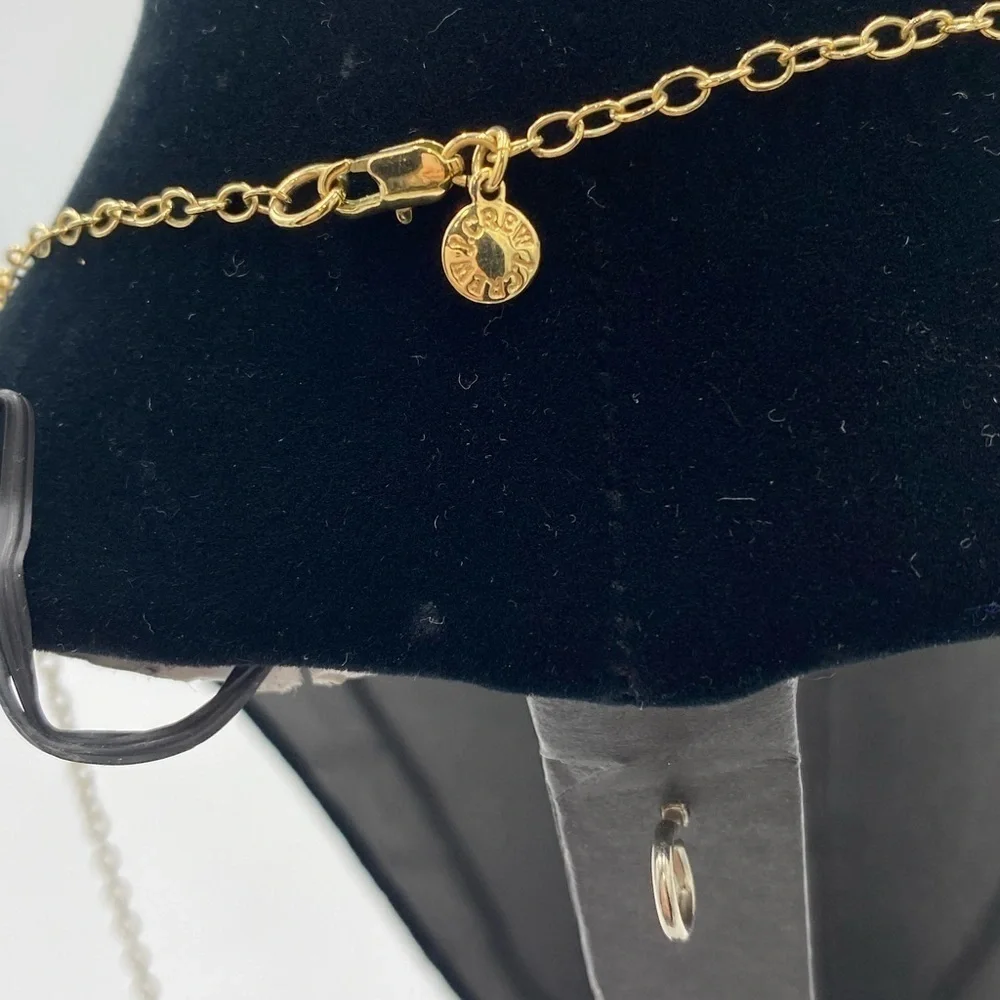 J. Crew Faux‎ Pearl and Rhinestone Necklace Long Strand Necklace Gold Tone